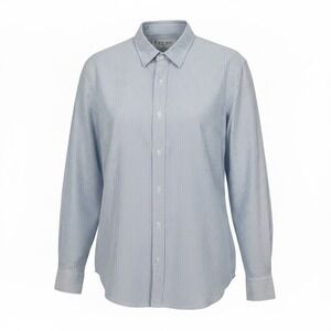 Frank and Eileen Finbar Blue White Stripe Button Up Shirt Medium Italy -‎ CJ